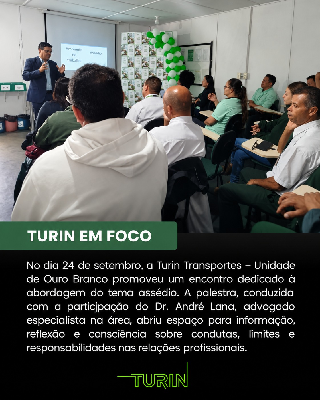 Palestra sobre Assédio: prevenção que começa pela consciência