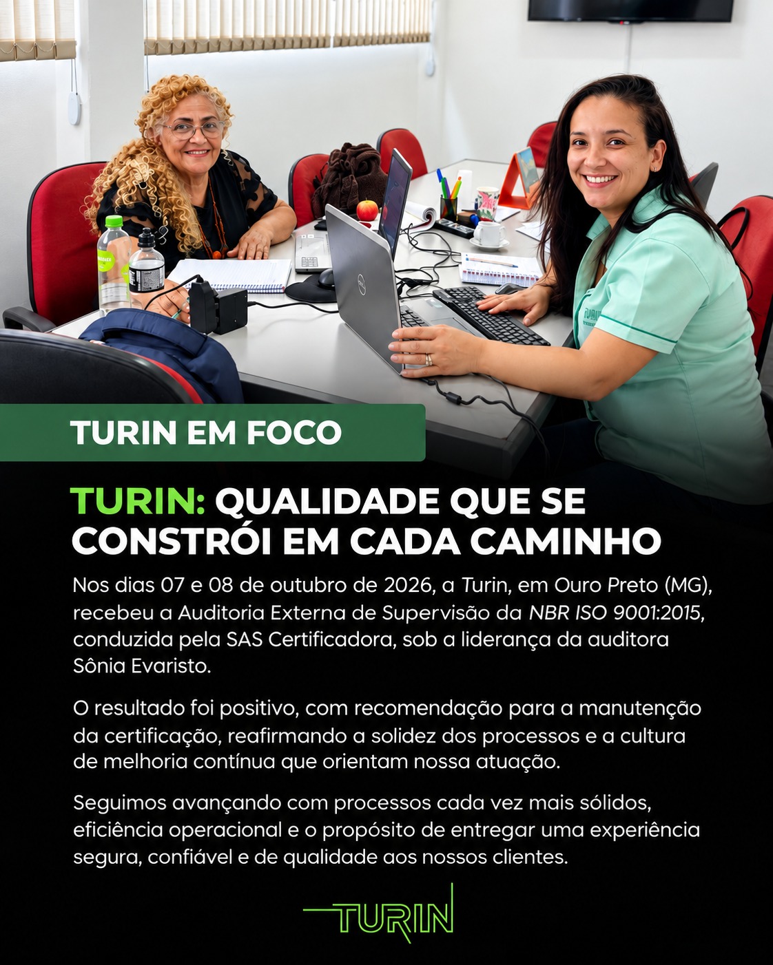Turin Transportes reafirma compromisso com a qualidade após auditoria externa da ISO 9001:2015